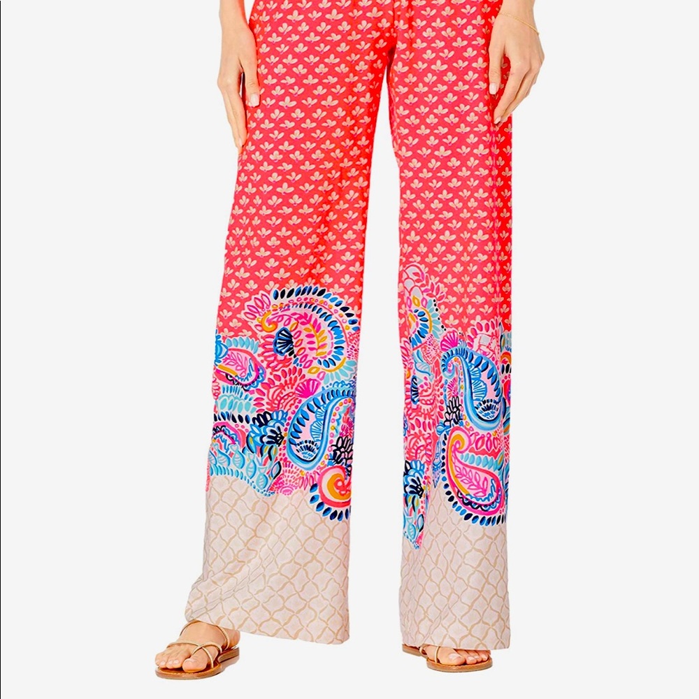 🌺☀️🕶Lilly Pulitzer Bal Harbour Palazzo Pants in “ Coral Spritz”